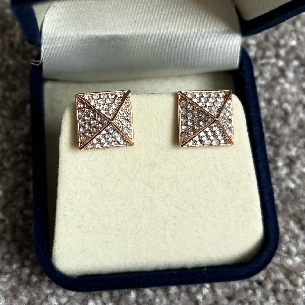 Rose Gold Pyramid Studs